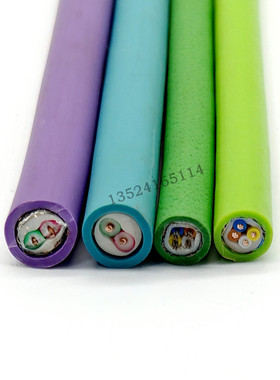 兼容西门子DP总线电缆高柔性Profibus-DP通讯线紫色绿色蓝色485线