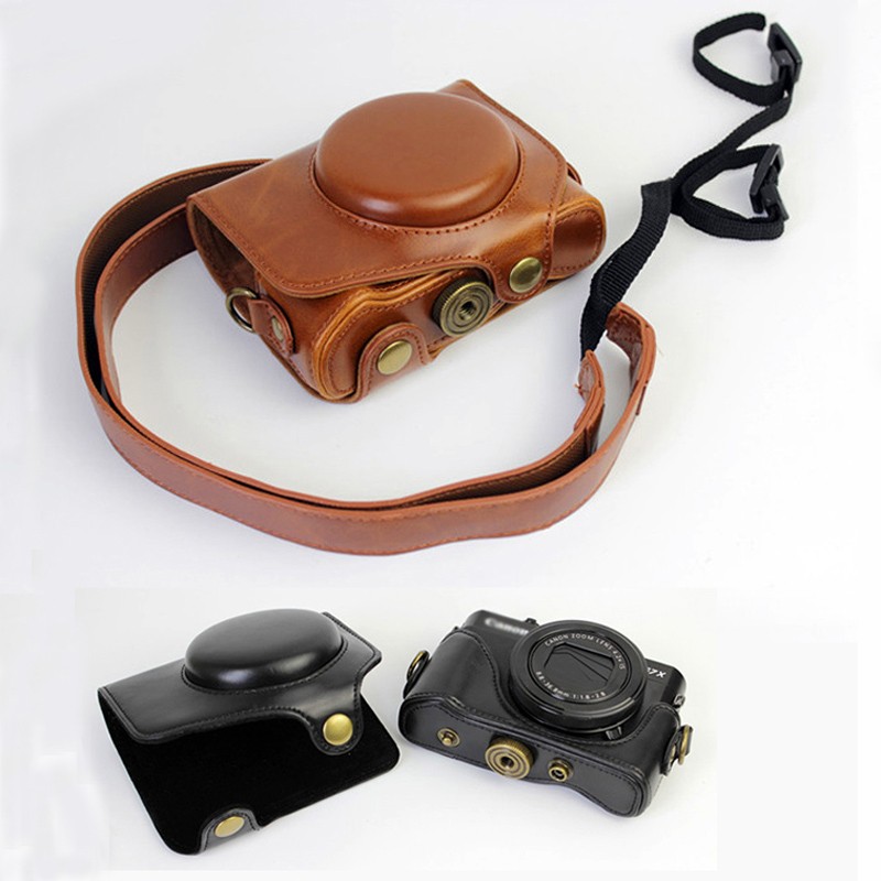 适用佳能相机包皮套SX720 SX730HS SX740保护套 便携复古配肩带