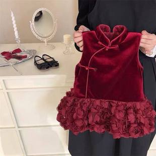 狗狗衣服泰迪比熊过年结婚礼服猫咪汉服宠物新年喜庆唐装秋冬加厚