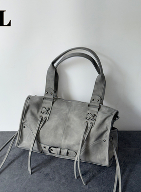 【DL 078】绑带辣妹机车包大容量托特包单肩斜挎腋下手提包通勤