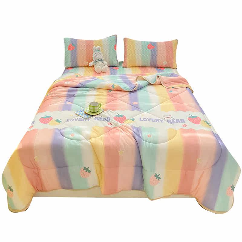 夏季乳胶凉席三件套可水洗冰丝席学生宿舍单人席子床垫夏被四件套