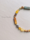 Timee长河落日 黄玉图画石琉璃古董珠天然石新中式 弹力绳串珠手链