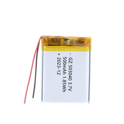 适用3.7V可充电锂电池503040锂电池500mah 053040钢壳锂电池