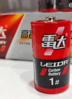 2节价格 雷达1号高容量锌锰干电池一次性R20煤气灶燃气炉用D型大