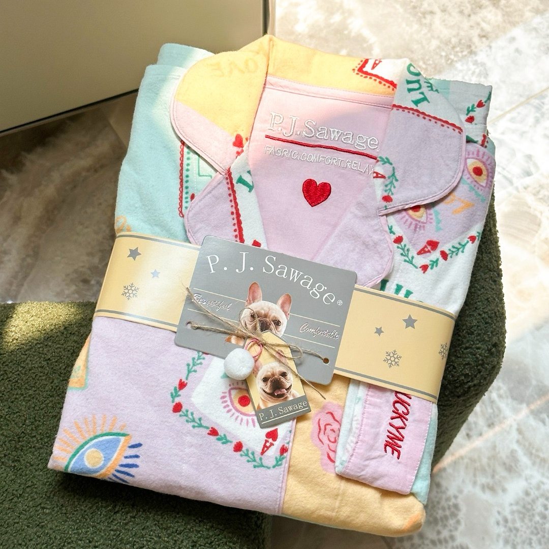 轻奢PJS纯棉磨毛睡衣套装