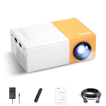 Mini Projector， PVO Portable Projector for Cartoon， Kids