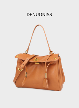 DENUONISS新款rodeo植鞣头层牛皮凯莉托特包大容量女包手提腋下包