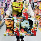 金美达Q版 声光恐龙霸王龙迅猛龙双脊龙仿真叫声关节可动儿童玩具