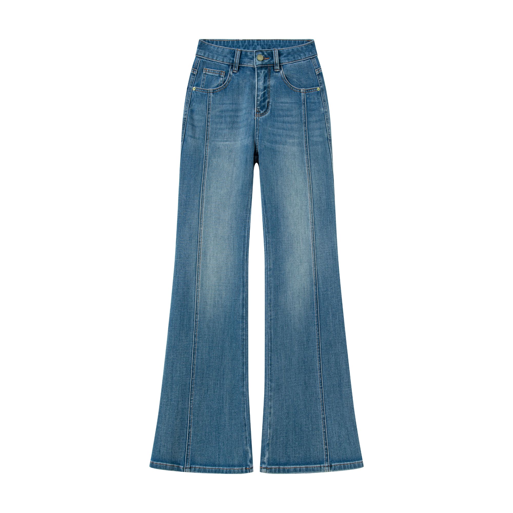 金典蓝|·欧若风360°四面弹高腰筒喇牛仔裤女百搭显高显瘦筒喇裤