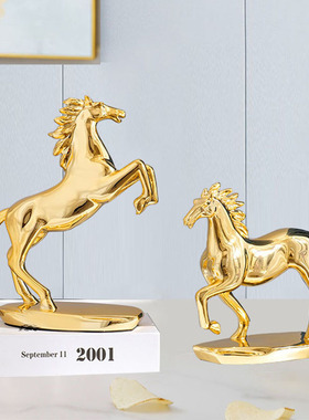 轻奢树脂马摆件马到成功开业乔迁装饰新居礼品客家居马摆件