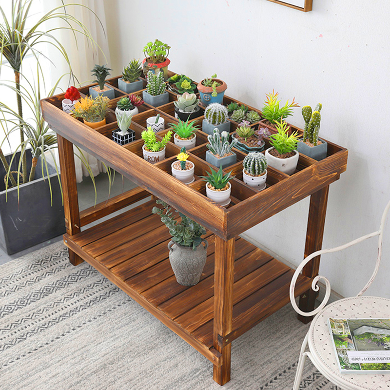 防腐木多肉植物花架子