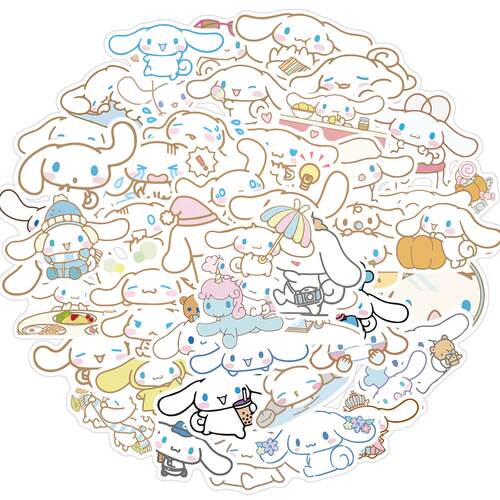 50PCS Cute Anime Cinnamoroll Waterproof Stickers Cartoon Dec