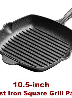 Cast Iron Square Grill Pan Pre-Seasoned Griddle Pan Stove