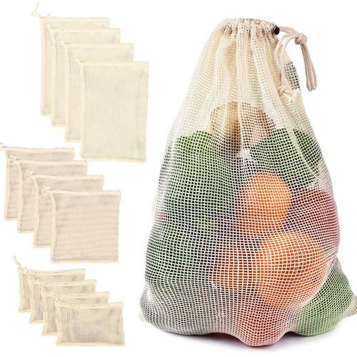 Cotton Mesh Vegetable Bags Produce Bag Reusable Cotton Mesh