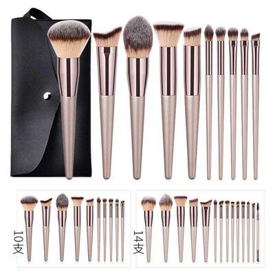 Also color 10 champagne gold makeup brush set powder flame b