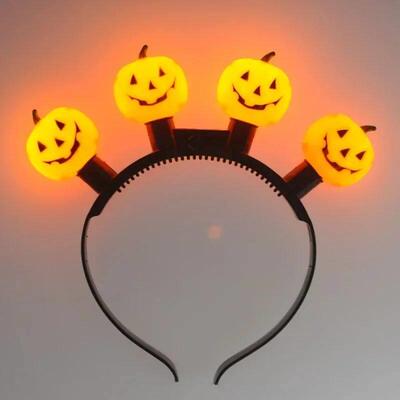 5pcHalloween Glowing Pumpkin Headband Ghost Festival Pumpkin