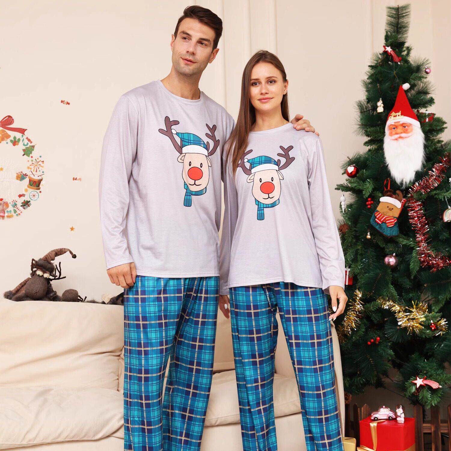 Christmas pajamas family set Xmas Couples Lovers kid pyjamas