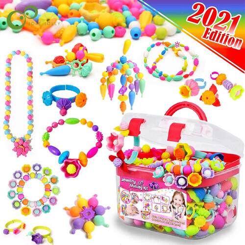 1Set Pop Beads Toys Kids Jewelry Making Kit Pop Bead Art and