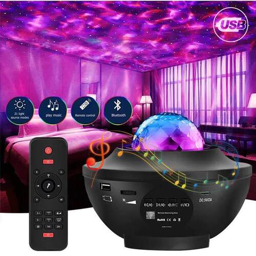 Colorful Starry Projector Galaxy Night Light Child Bluetooth