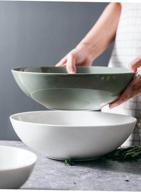 Ceramic large salad bowl, pasta dish, restaurant tableware