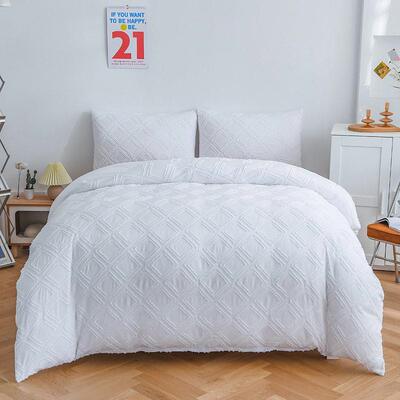 Duvet Cover with Pillow Case Bedding Set Luxury White King