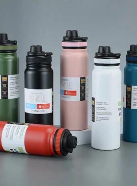 600ML/800ML Outdoor Thermos Portable Kettle Water Bottle wit