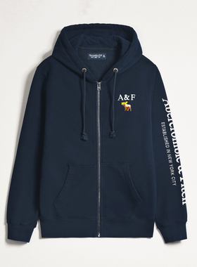 清仓美国AF长袖连帽卫衣男款开衫外套秋冬季加绒加厚青年宽松帽衫