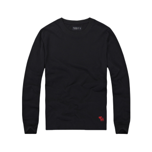 清仓美国AF长袖 小鹿打底衫 T恤男款 圆领纯色复古修身 春秋冬装 特价