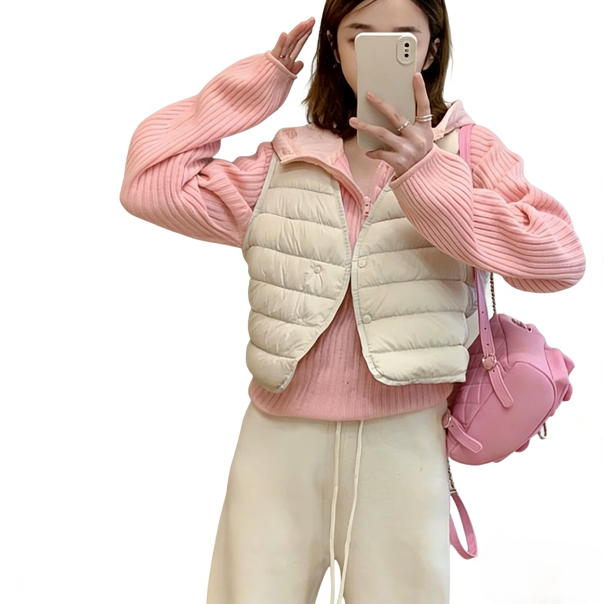 90白鹅绒羽绒马甲女士短款大衣羽绒服