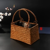 Китайская соломенная ретро система хранения, японская портативная коробочка для хранения, чайный сервиз, плетеная корзина для хранения, «сделай сам»