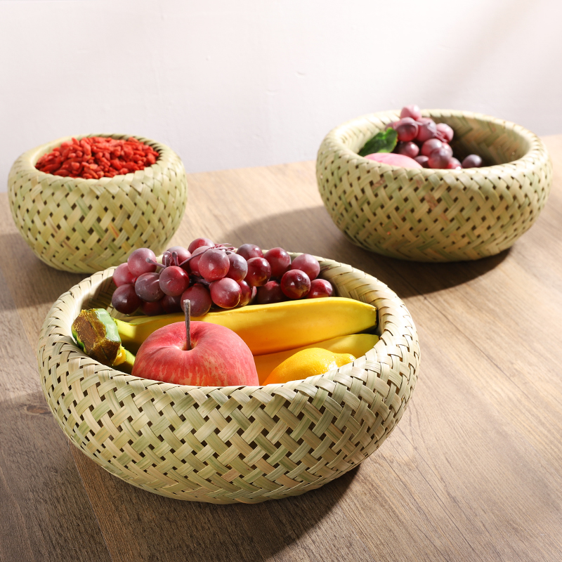 竹编鸟巢篮果盘果篮竹篮