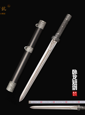 卧龙短剑 龙泉市胤字号短剑锰钢一体刀剑汉剑古剑工艺品未开刃
