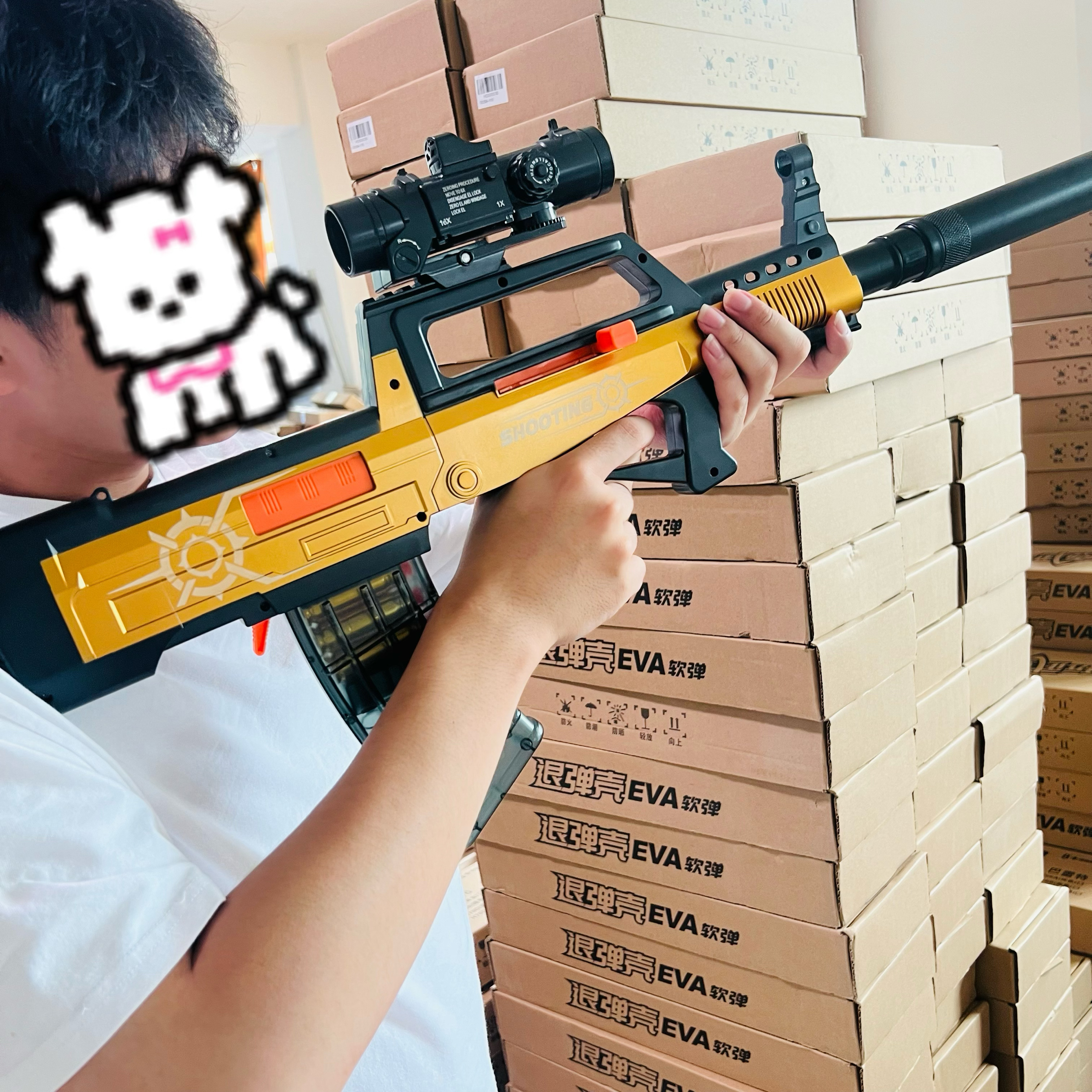 儿童qbz95式仿真拉栓抛壳玩具枪突击步枪ak47软弹抢吃鸡模型 男孩