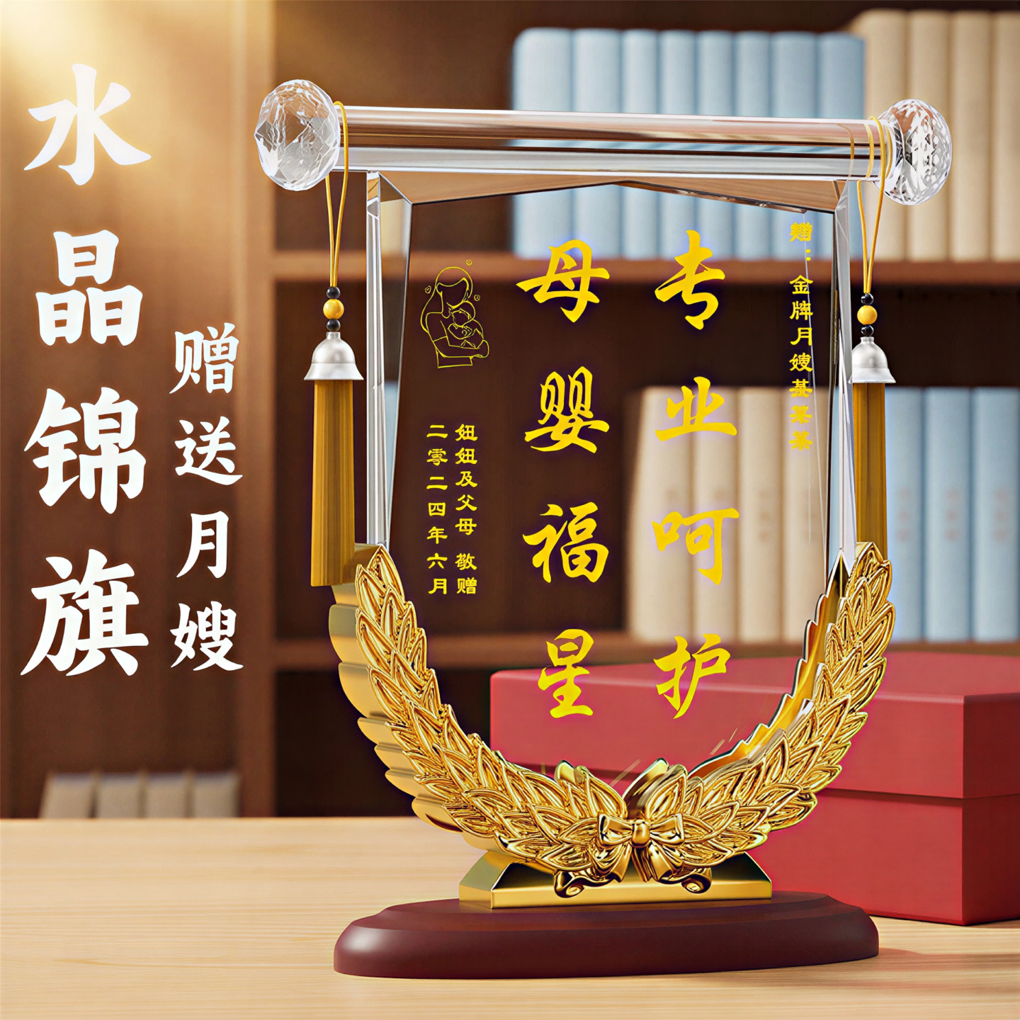 锦旗定制送月嫂金牌月嫂旌旗订做定制感谢产康助产师育儿嫂产后催乳催
