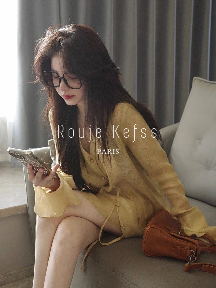 ROUJE KEFSS 새로운 중국 스타일 복고풍 국가 스타일 하이 엔드 셔츠 여성 여름 캐주얼 스커트 투피스 세트