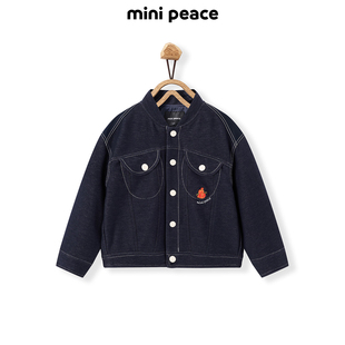 男童明線牛仔夾克寶寶春裝 MINIPEACE太平鳥童裝 外套 專柜同款