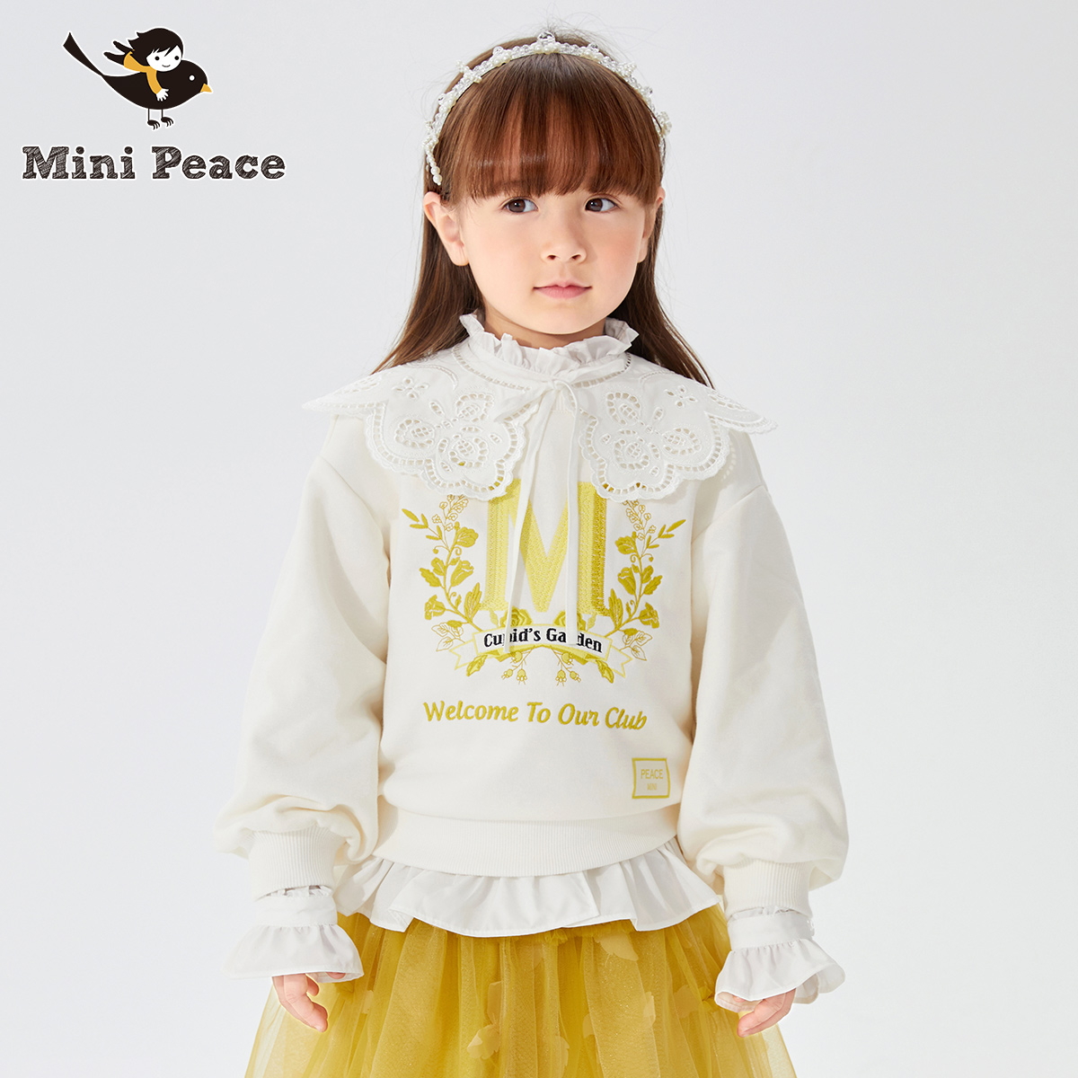 minipeace太平鸟童装春秋女童卫衣F2BFC1221奥莱