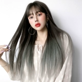 Парик, шлем, модная челка, прямые волосы, популярно в интернете, градиент