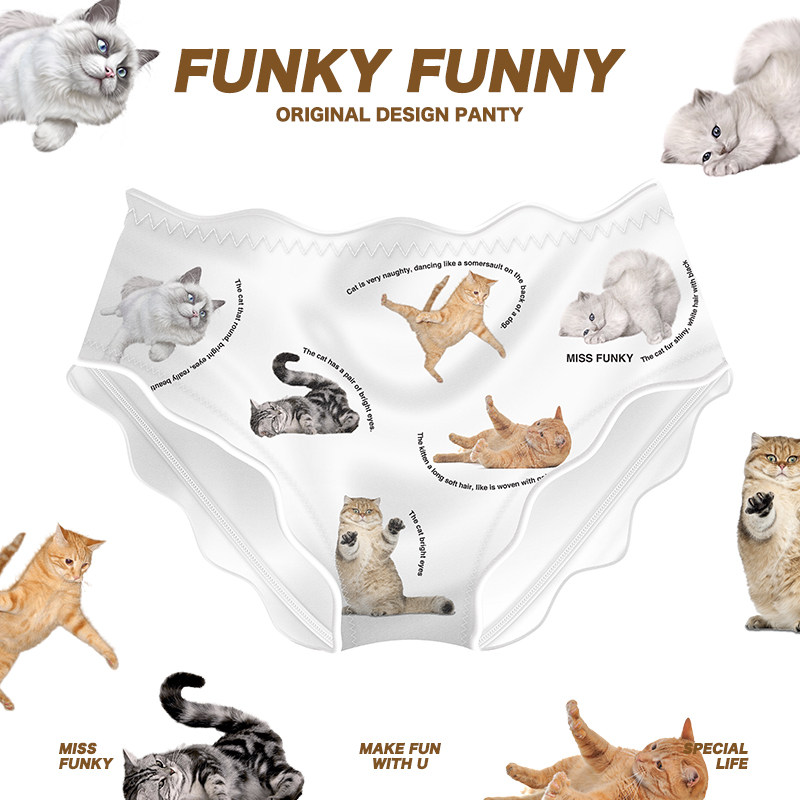 新款猫咪纯棉内裆内裤加大码少女中腰纯欲白色软妹露边日系三角裤,女士内衣/男士内衣/家居服,女三角裤,淘宝优惠券,粉丝福利购,淘宝优惠卷