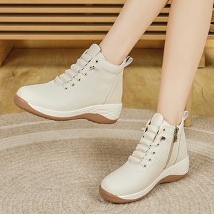 小个子高帮鞋 秋冬款 软底轻便 女2026年新款 厚底增高中年运动休闲鞋