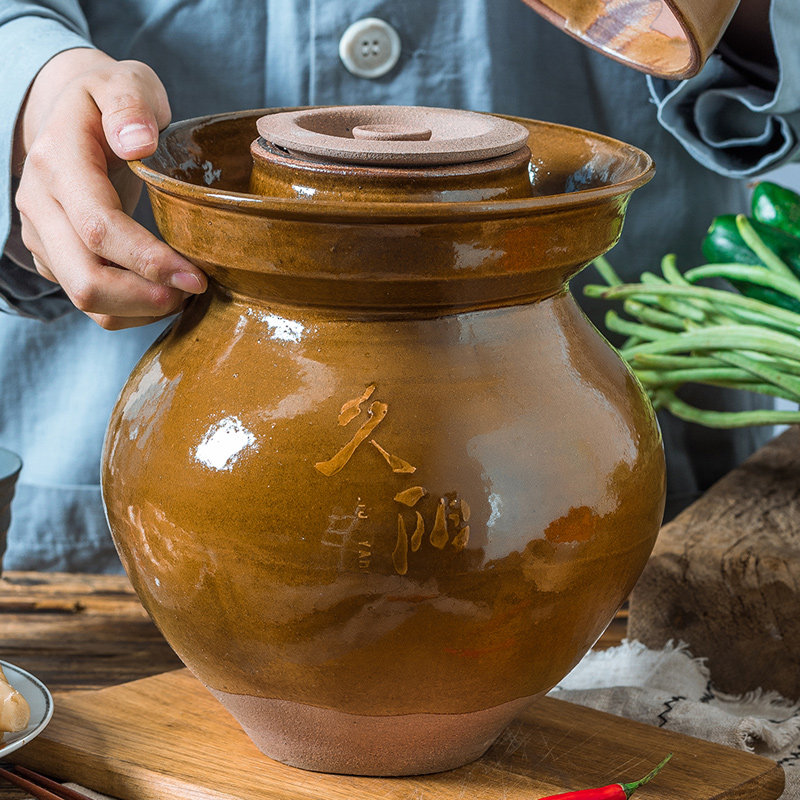 久阳土陶泡菜坛子家用酸菜玻璃陶瓷腌菜老式腌咸鸭蛋内盖高档小号|ruв категории кухня/посуда, кухонный Гаджет/кухня хранения, тарного хранения/кухня хранения посуды, герметичный бак - от Buy2taobao.com для оказания профессиональной услуги покупки агента Taobao