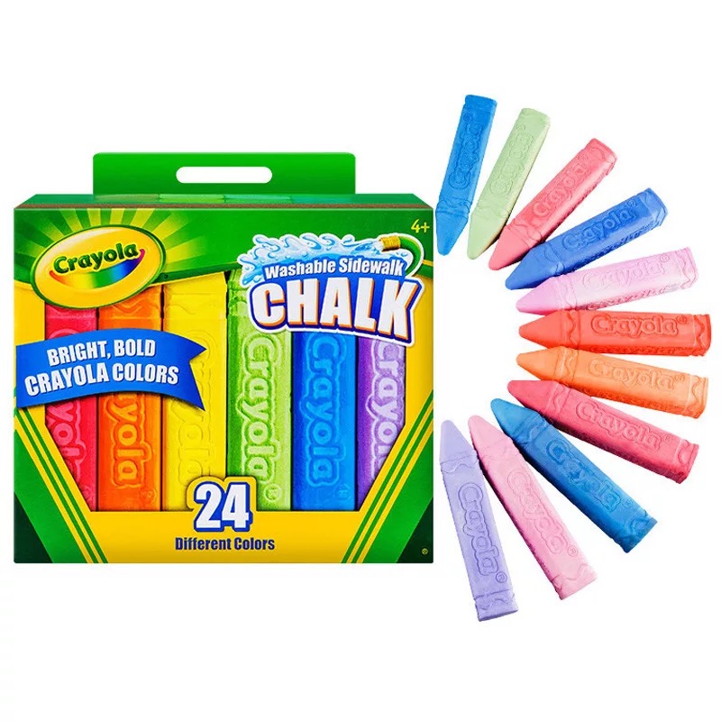 Crayola绘儿乐彩色无尘粉笔儿童安全户外粉笔24色可水洗涂鸦粉笔|msdalam kategori Kamus elektronik/buku kertas elektronik/alat tulis, demonstrasi pengajaran/bekalan notis paparan, kapur - dari Buy2taobao.com untuk memberikan perkhidmatan ejen Taobao profesional membeli