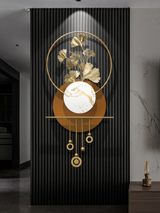 入口大厅银杏叶铁墙装饰电视背景墙高端墙挂装饰木格栅装饰挂件