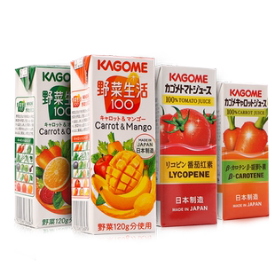日本进口kagome可果美混合果蔬汁整箱12盒野菜生活0脂肪番茄橙汁