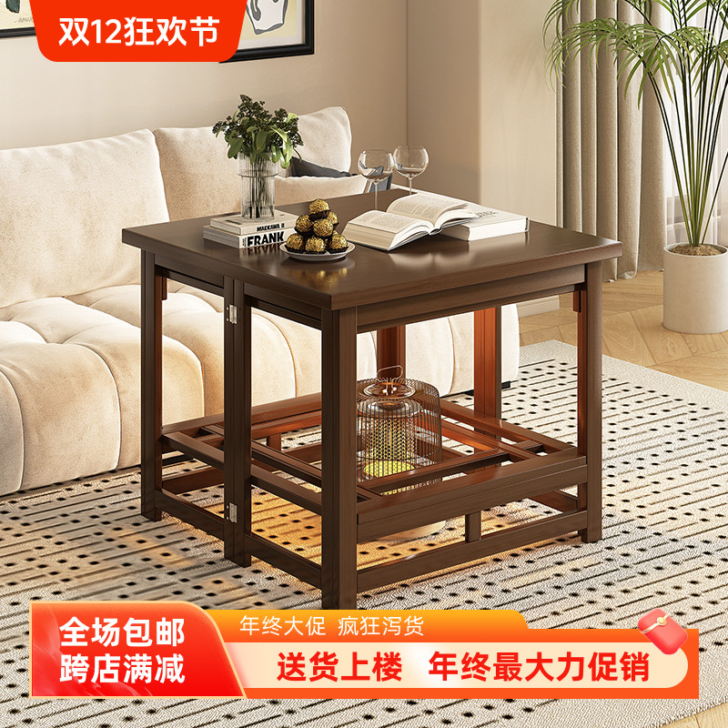 烤火桌子家用全竹材料榫卯实用取暖桌正方形长方形多功能烤火架子