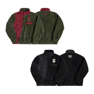 圣山2025秋冬阿里系列斜襟开衫抓绒外套原创潮流休闲仿羊羔绒外套