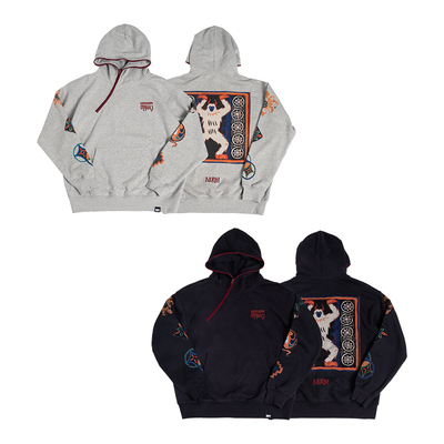 圣山2025秋冬阿里系列斜襟帽衫原创壁画民族风休闲中性套头衫卫衣