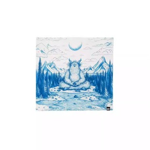 圣山服饰 原创设计1001个雪怪艺术家联名款《冥想雪怪》方巾