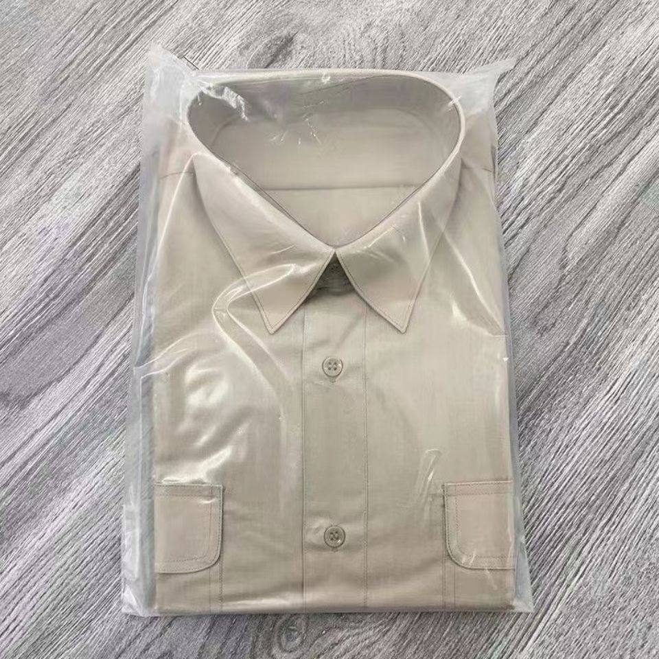 正品87老式陆的米黄长袖衬衣的确良长袖衬衣工作服衬衣