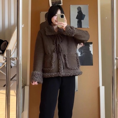 法式珊瑚绒睡衣女冬季三层夹棉